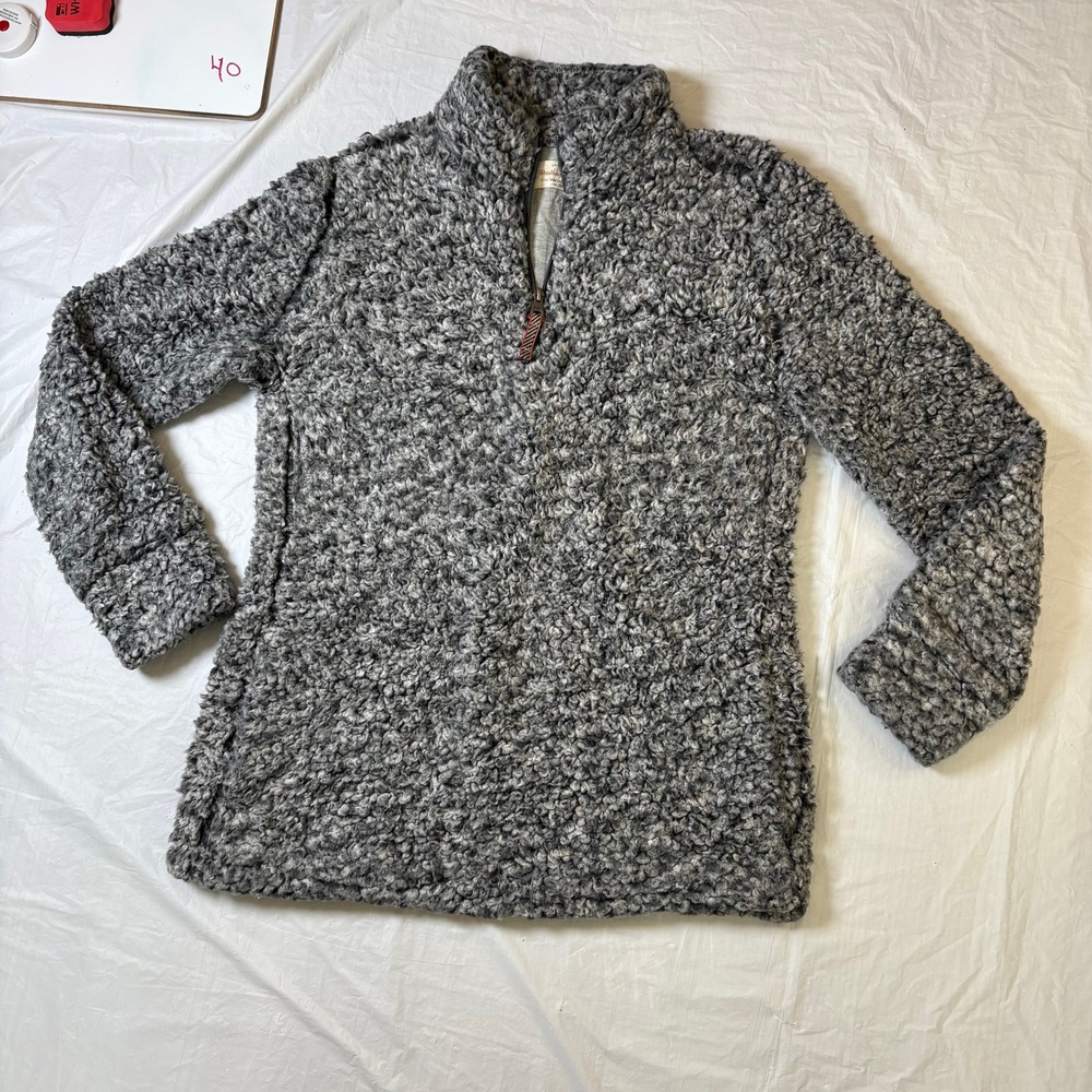 Weatherproof Vintage Womens Sherpa Fleece Pullover Gray Jacket Size Medium
